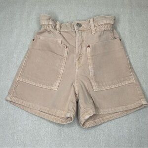 Zara Girls Tan Twill Paperbag Short‎ Size 7